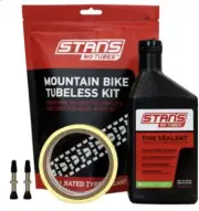 Stans No Tubes Bike Rim Tape Tubeless Kit 44mm Valve Stems 21mm X 10 yd Tape MTB