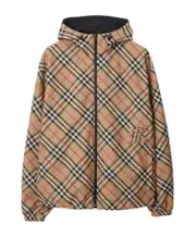 Burberry Vintage Check Reversible Zipped Hooded Jacket XL,L Nude