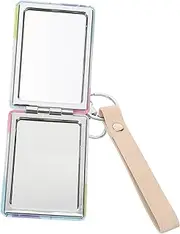 Baluue Portable Double-Side Makeup Mirror Handheld Mini Mirror for Purse Foldable Compact Travel Mirror Outdoor for