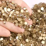 Round Loose Rhinestones - Glue On Decors Golden Shadow Color Crystal Rhinestones