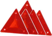 Triangle Road Sign Reflective Frame Easy Setup Night Visibility 5 Pack