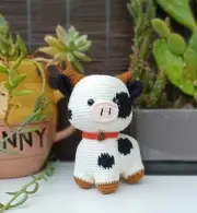 Handcrafted Crochet Cow Plush Toy - Cute Perfect Christmas Gift For All Ages