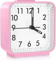 Silent Analog Alarm Clock, Bedside Clocks Non Ticking Battery Powered with Lumin