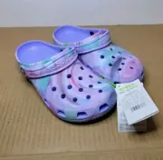 Crocs Classic Swirl Dye Clogs Purple Kids J5 Junior Slip On Shoes NEW WITH TAGS!