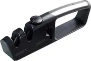 MasterClass 3-in-1 Adjustable Kitchen Knife Sharpener with Scissor Blade Sharpener, in Gift Box, Black, 25 x 4 x 8 cm