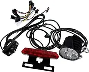 SUPVOX Electric Bike Light Kit with Front Rear Lights Brake Turn Signal Lamps Easy Install Horn Switch Button for Enhanced Safety and Visibility Cycling