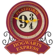 Silver Buffalo Harry Potter Platform 9 3/4 Station Wall Clock, 9.44 x 8.22 In...
