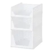 3-Piece Stackable Different Sized Storage Bins Set