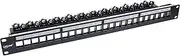 InLine® Patch Panel 24-Way, Keystone Blank Panel 19 Inch, 1U, Black RAL9005