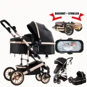 Foldable LuxuryBaby Pram Stroller Newborn Carriage Pushchair Infant Bassinet