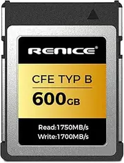 RENICE CFexpress Type B Memory Card 600GB Card Read 1750MB/S Write 1700MB/S by Cinematographer Photographers Camera PCIe 12K Video