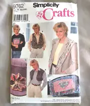 Simplicity Misses Vest Shirt Flower Pin Pattern 9762 From 1995