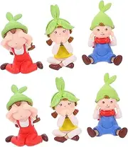 SUPVOX 6pcs Doll Decorations Micro Landscape Decoration Cute Girl Figurines Creative Crafts Doll Crafts Mini Dragon Ornament Cartoon Dashboard Figures Miniature Model Plastic