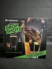 Brookstone Drop Shots Magnetic Beer And Shot Glass Set 2 Pint & Shot Glasses