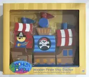 Stephen Joseph Wooden Pirate Ship Stacker Blocks New