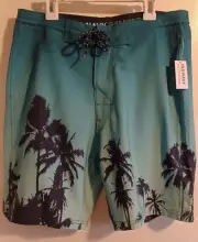 Old Navy California Men's Size 30 Teal Navy Swim Trunks Board Shorts Palm NEW