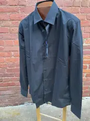 NWT Cavalli Class Robert Cavalli L/S Staple Black Slim Fit Dress Shirt SZ 16