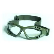 Commando Air Pro Goggles - Olive Green Clear Airsoft Paintball Army Eye Wear New