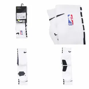 【NIKE 耐吉】襪子 Elite NBA 白 長襪 中筒襪 運動 籃球襪 經典款(SX7587-100)