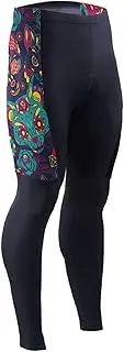 [AIXIWAWA] Men's Cycling Pants (Day of Dead Cat) Print Outdoor Tights 3D Padded Bike Riding Long Pants