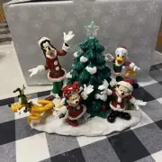 Disney Parks Santa Mickey Light-Up Christmas Tree Figure Goofy Minnie So Cute