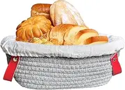 Proofing Basket,Bread Basket With Liner - Baking Supplies Container, Cotton Rope Bowl for Kitchen Storage Display Table Serving Camping Picnic