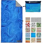 Microfiber Beach Towel Quick Dry - Beautifully Designed Pool Towels 71x37 inches Oversized Travel Towel - Lightweight Compact Beach Accessories for Women - Large Sand Free Micro Fiber Beach Towels