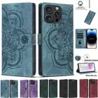 Wallet Flip Leather Flower Case For iPhone 16e 15 14 13 12 11 ProMax 7 8 Plus SE