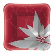 Elegant Christmas Small Paper Square Appetizer Plates (Pack of 8)
