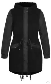 City chic medium Puffer fluffy longline jacket plus size 18