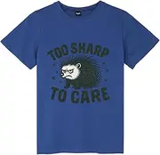 [TOPTIE] Too Sharp to Care T-Shirt, Unisex Cotton Crewneck Tee for Adult