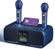 Bluetooth Karaoke Speaker & 2 Wireless Microphones Rechargeable Karaoke Machine