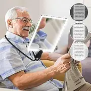 NZQXJXZ 5 x Magnifying Glass with Light, Rechargeable Reading Magnifier with Light for Seniors, Large, Hands-Free Magnifying Glass with Flexible Gooseneck, 25.7 x 18.7 cm, Ultra Clear Lens, Perfect