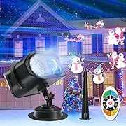 Halloween Christmas Projector Lights, 2 in 1 Double Tube Projection Lamp with 42 Patterns & 3D Aurora Projection Effect, Waterproof with Remote Timer for in & Outdoor Holiday Decorations