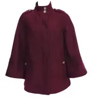 Purple Wool Jacket Full Zip Lined Mock-Neck Styling Deep Berry NWT Chico's Small
