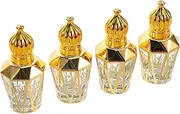 TOVINANNA 4pcs Glass Roller Bottles for Essential Oils and Perfume Refillable and Portable Travel Size Bottles Leak-proof for Aromatherapy 12ml