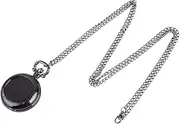Gatuida Vintage Pocket Watch Necklace Elegant Retro Design for Daily Wear Family Friends Accurate Timekeeping Unique Alternative to Traditional Necklaces Black