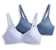 Jockey Smooth & Sleek Wirefree Molded Bra -Set of 2-Dsk Blue/Wak-34C A631597