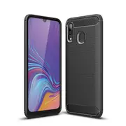 MCC Slim Samsung Galaxy A30 2019 Carbon Fibre Soft Carbon Case Cover A305 [Black]