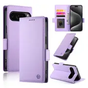 Wallet Case for Google Pixel 9 Pro,Slim Protective Shockproof Case With Card Holder,Premium PU Leather Kickstand-Purple