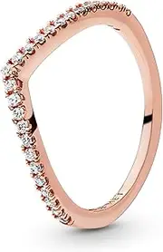 [PANDORA] Jewelry Sparkling Wishbone Cubic Zirconia Ring in Rose