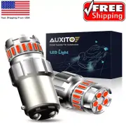 PAIR AUXITO 1157 2057 2357 7528 BAY15D LED Turn Signal Light Bulbs CANBUS Red (for: Jaguar)
