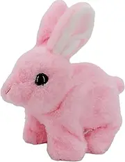 Realistic Interactive Bunny, Electronic Plush Rabbit Toy, Jumping and Ear-Twitching Motion, Soft Stuffed Animal Figure, Ideal for Kids Playtime, Pet Fun, 16x9x16cm