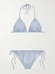 [Norma Kamali] Norma Kamali - Metallic Bikini - Light blue - x small x small Blue