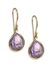 Ippolita 18K Yellow Gold Rock Candy Amethyst Teeny Teardrop Earrings