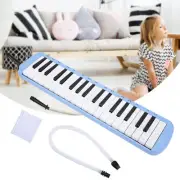 (Bleu)Melodica 37 Keys Keyboard Wind Musical Instrument For Beginner Profes HR6