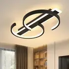 LED Ceiling Light 2 Rings Black Modern Ceiling Lamp 45W Flush Mount Ceiling Ligh