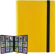 9 Pocket Trading Card Binder Holder, Sports card Album with Card Sleeves, Book Protection Trading Cards - 9 Pocket - Put up to 360 Cards(Yellow)