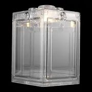 DINHEAROM Box Miniature Desktop Fish Tank Transparent Landscape Box with Warm Light for Office Home Decor for Goldfish and Fry Breeding