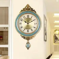 在飛比找樂天市場購物網優惠-金屬陶瓷掛鐘客廳復古鐘表歐式家用時鐘美式創意時尚牆壁裝飾掛表